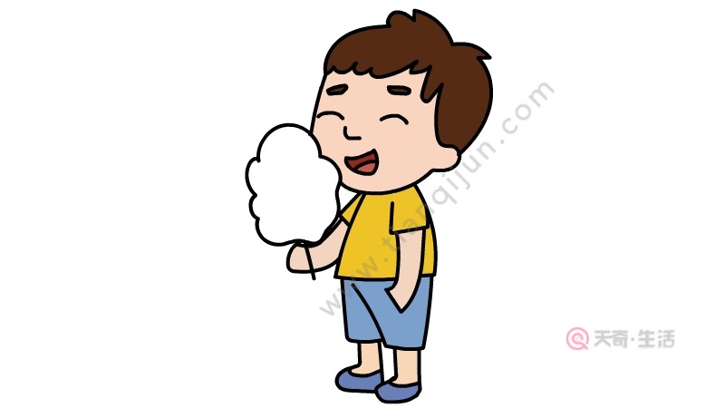 How to draw a little boy eating marshmallows(图1) How to draw a little boy eating marshmallows