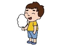 How to draw a little boy eating marshmallows