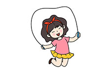 How to draw a girl skipping rope on Children's Day