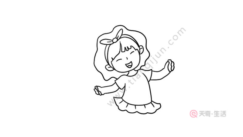 How to draw a girl skipping rope on Childrens Day(图4) How to draw a simple girl skipping rope on Children's Day