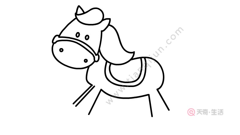 Childrens simple drawing tutorial of a wooden horse Step by step drawing of a childrens wooden horse(图3) Children's simple drawing tutorial of a wooden horse