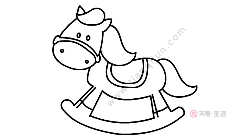 Childrens simple drawing tutorial of a wooden horse Step by step drawing of a childrens wooden horse(图4) Children's Simple Drawing Tutorial of a Trojan Horse